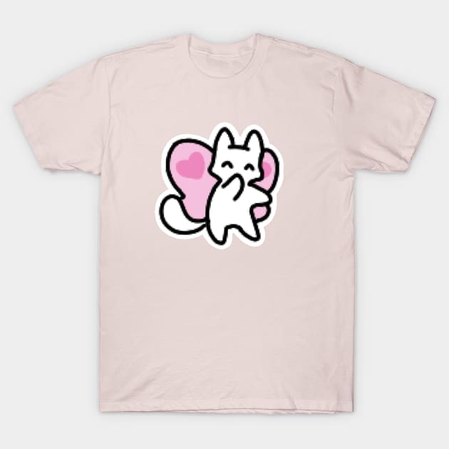 Butterfly Kitty Cat T-Shirt by Kippicat